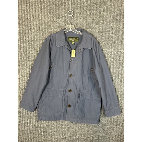 Eddie Bauer Mens Chore Springfield Coat Size Medium Blue Button Up Outdoor Cabin - Picture 1 of 9